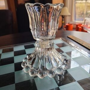 Elegant Clear Glass Candle Holder